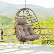 Gymojoy Indoor \u0026 Outdoor Foldable Hanging Egg Chair Without Stand Beige